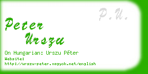peter urszu business card
